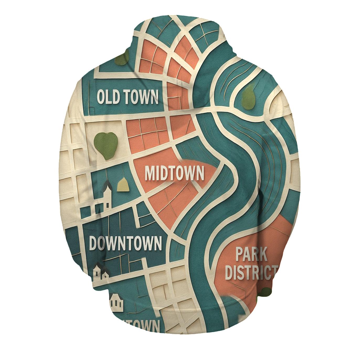 Kinetic Paper Cut City Map custom hoodies