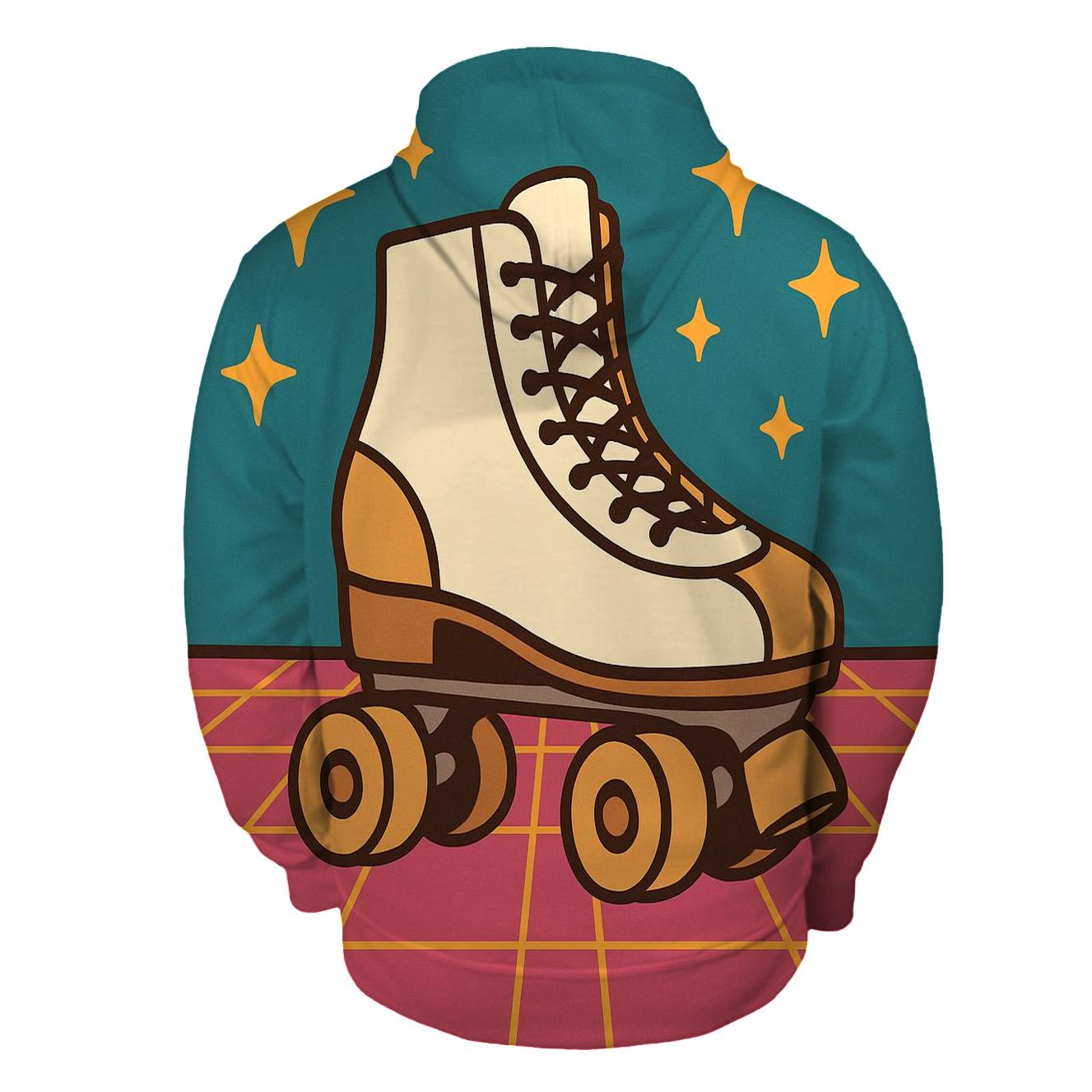 Roller Rink Neon Grid zip-up hoodies