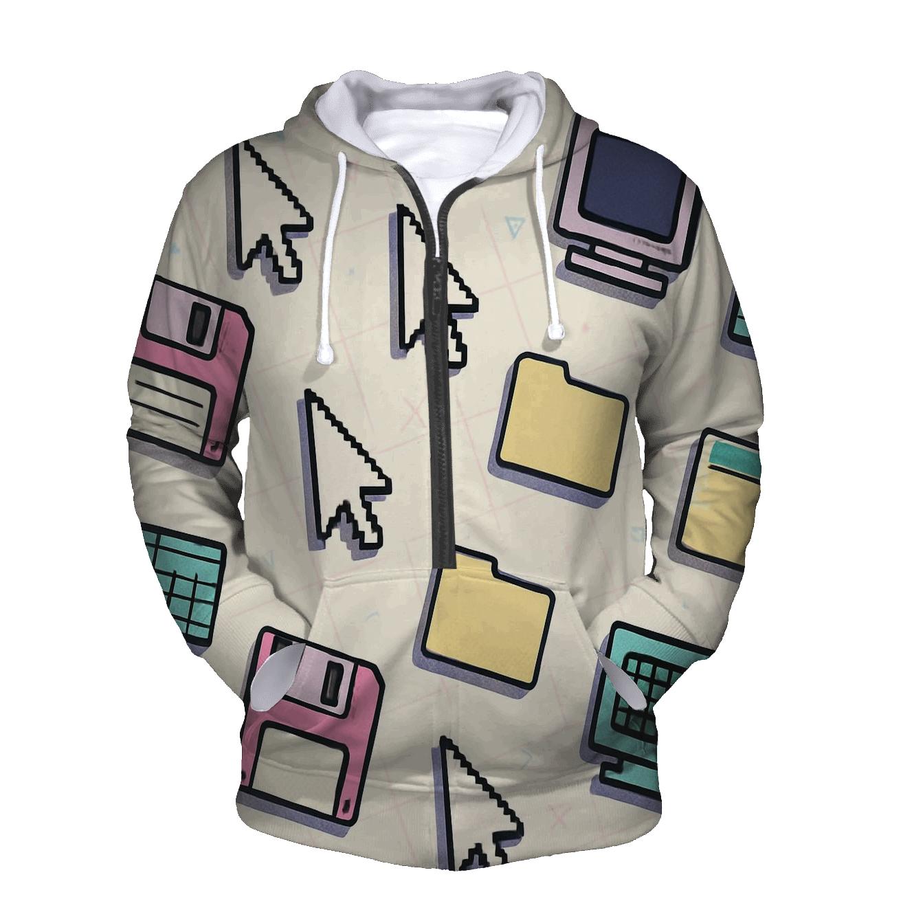 Vaporwave Desktop Icon Scatter graphic hoodies
