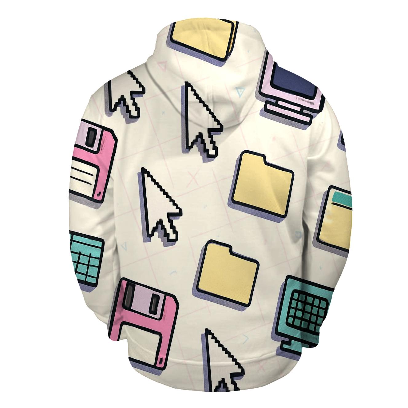 Vaporwave Desktop Icon Scatter graphic hoodies