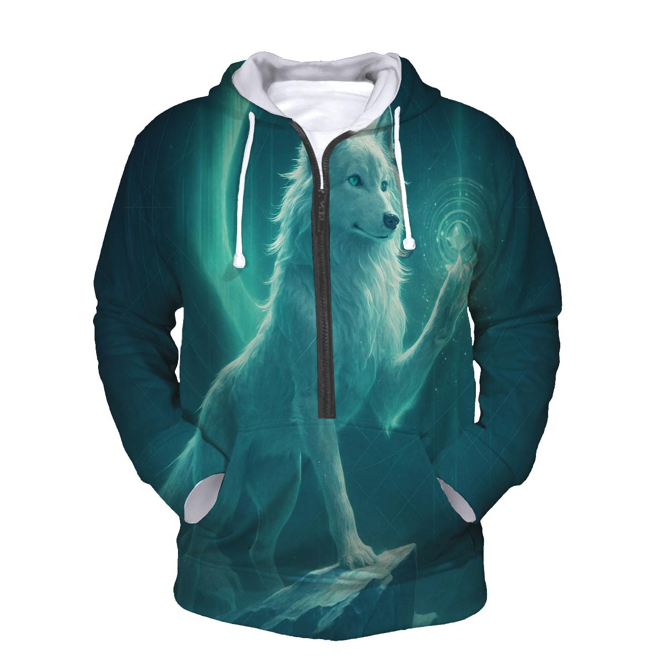 Aurora Gate Sentinel Wolf hoodie designs