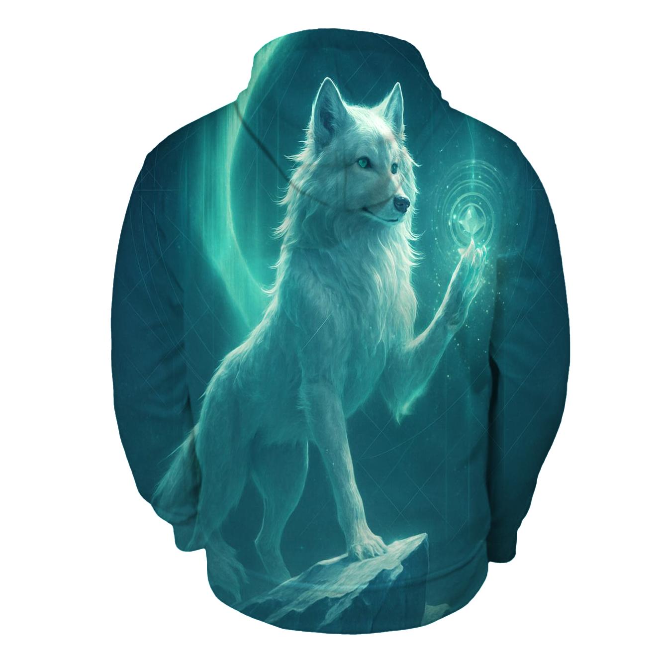 Aurora Gate Sentinel Wolf hoodie designs