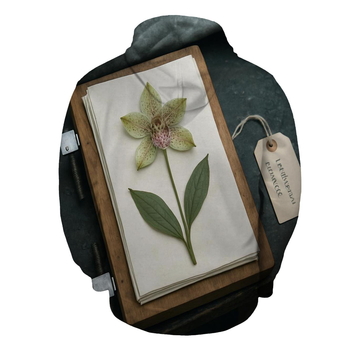 Herbarium Sheet Pressing Wild Orchids In A Cloud Forest Field Lab hoodie designs