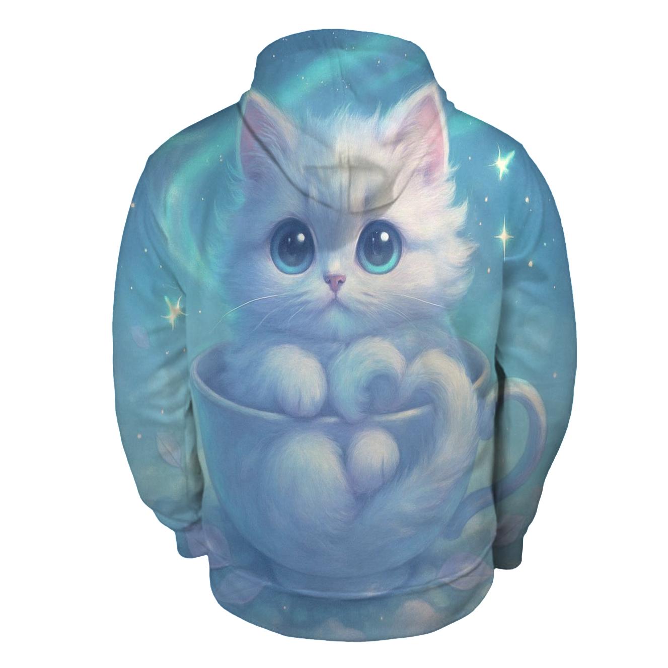 Aurora Teacup Kitten Dreamscape designer hoodies