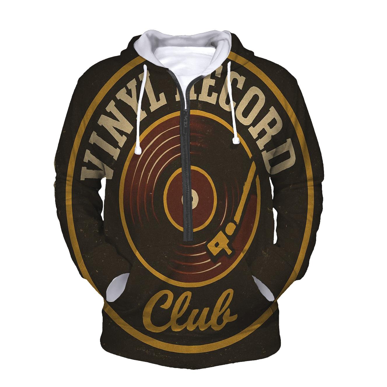 Worn Vinyl Record Shop Badge Poster embroidered hoodies