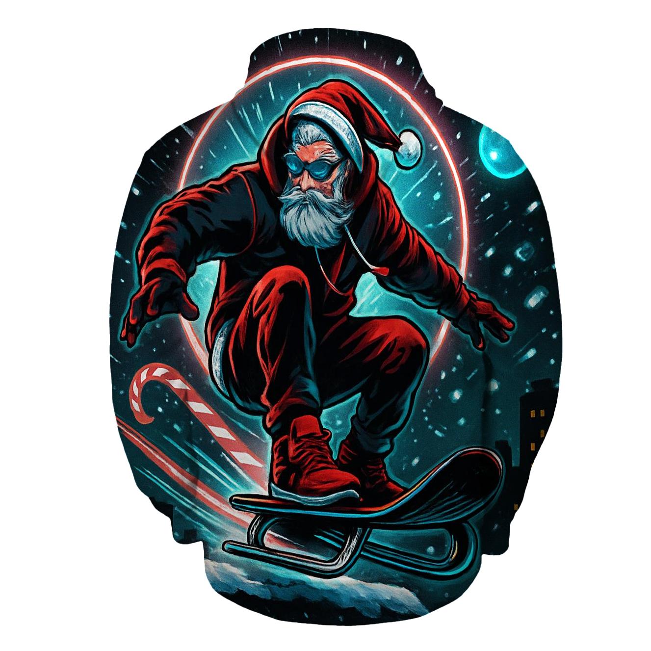 Neon Night Courier Santa pullover hoodies