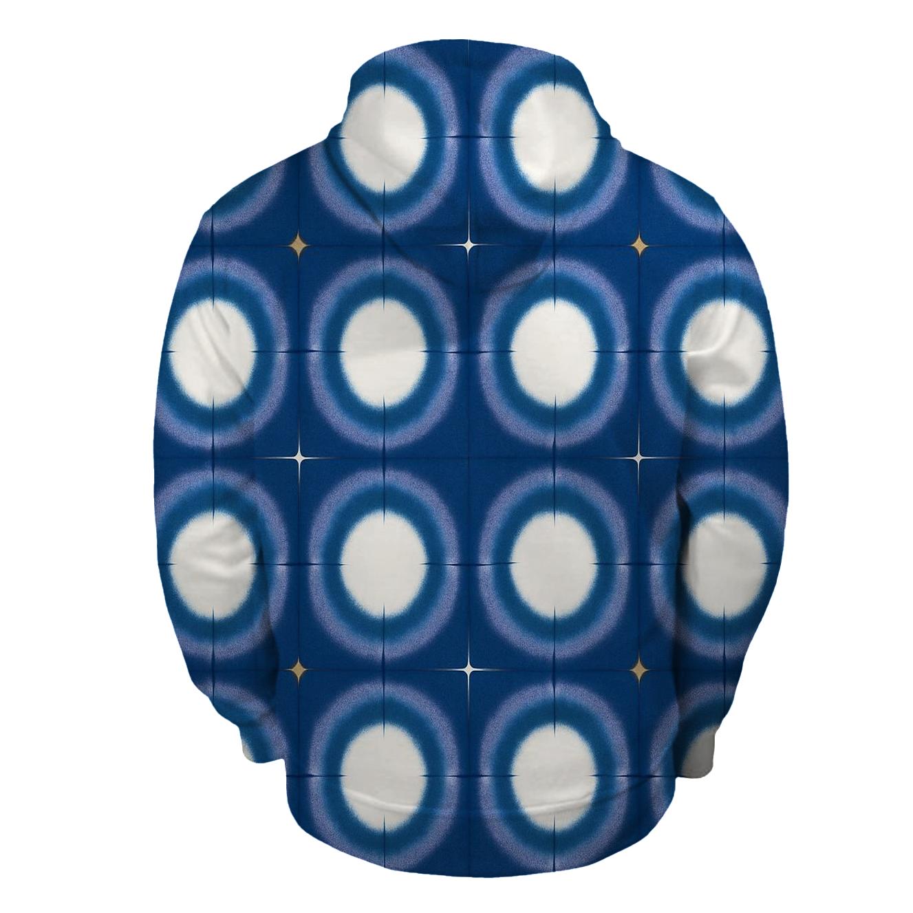 Itajime Eclipse Grid With Indigo Halo Resist designer hoodies
