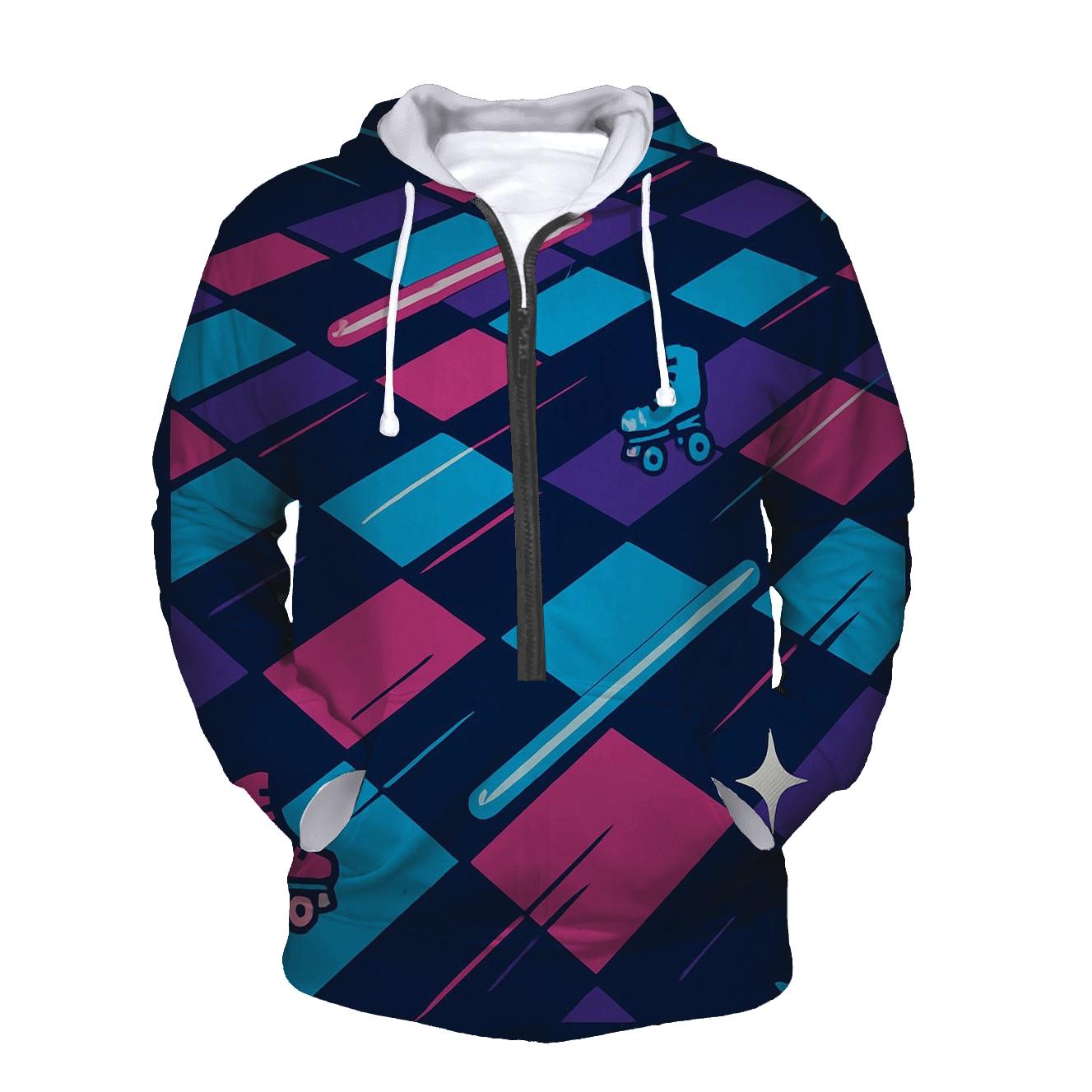 Neon Roller Rink Floor Tiles designer hoodies