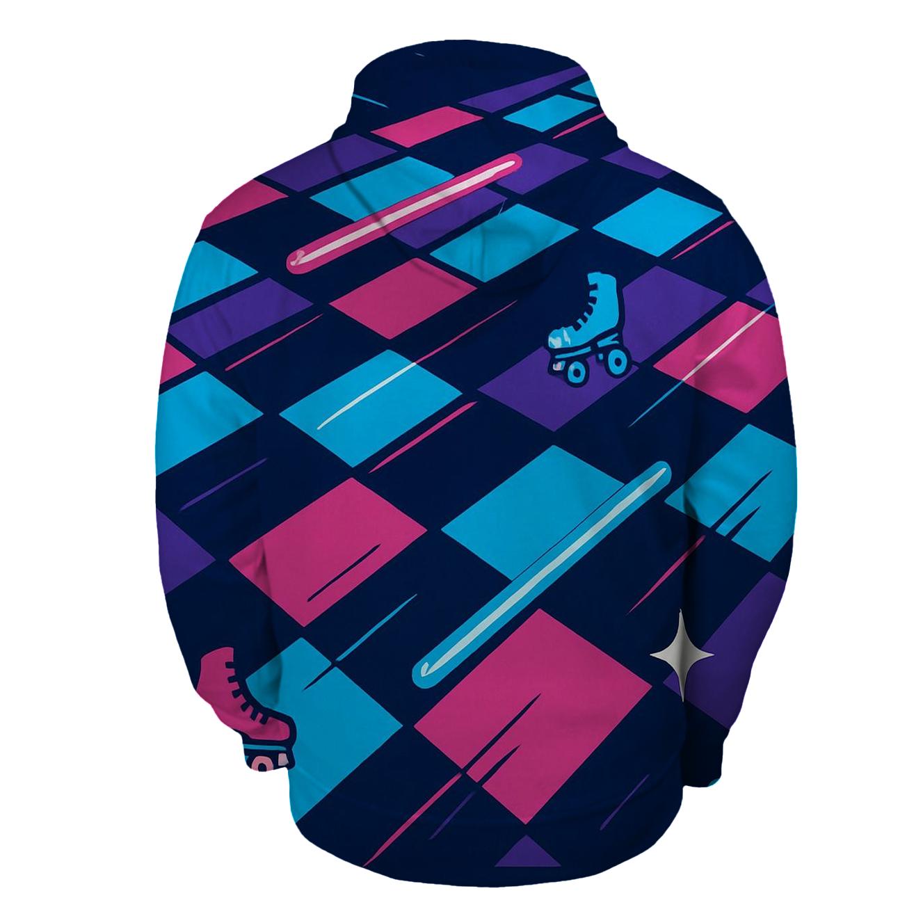 Neon Roller Rink Floor Tiles designer hoodies