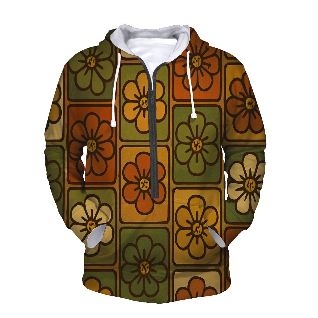 Avocado Kitchen Tile Bloom zip-up hoodies