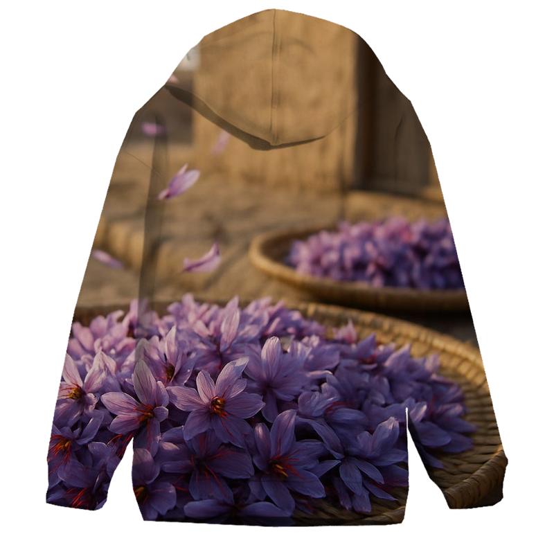 Saffron Crocus Harvest Trays At Dawn lightweight hoodies