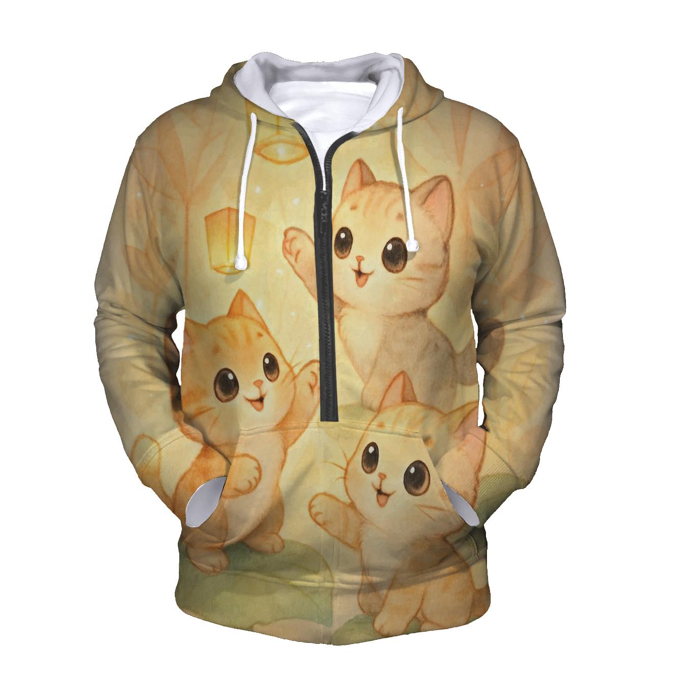 Sunrise Lantern Kittens In The Paper Garden embroidered hoodies