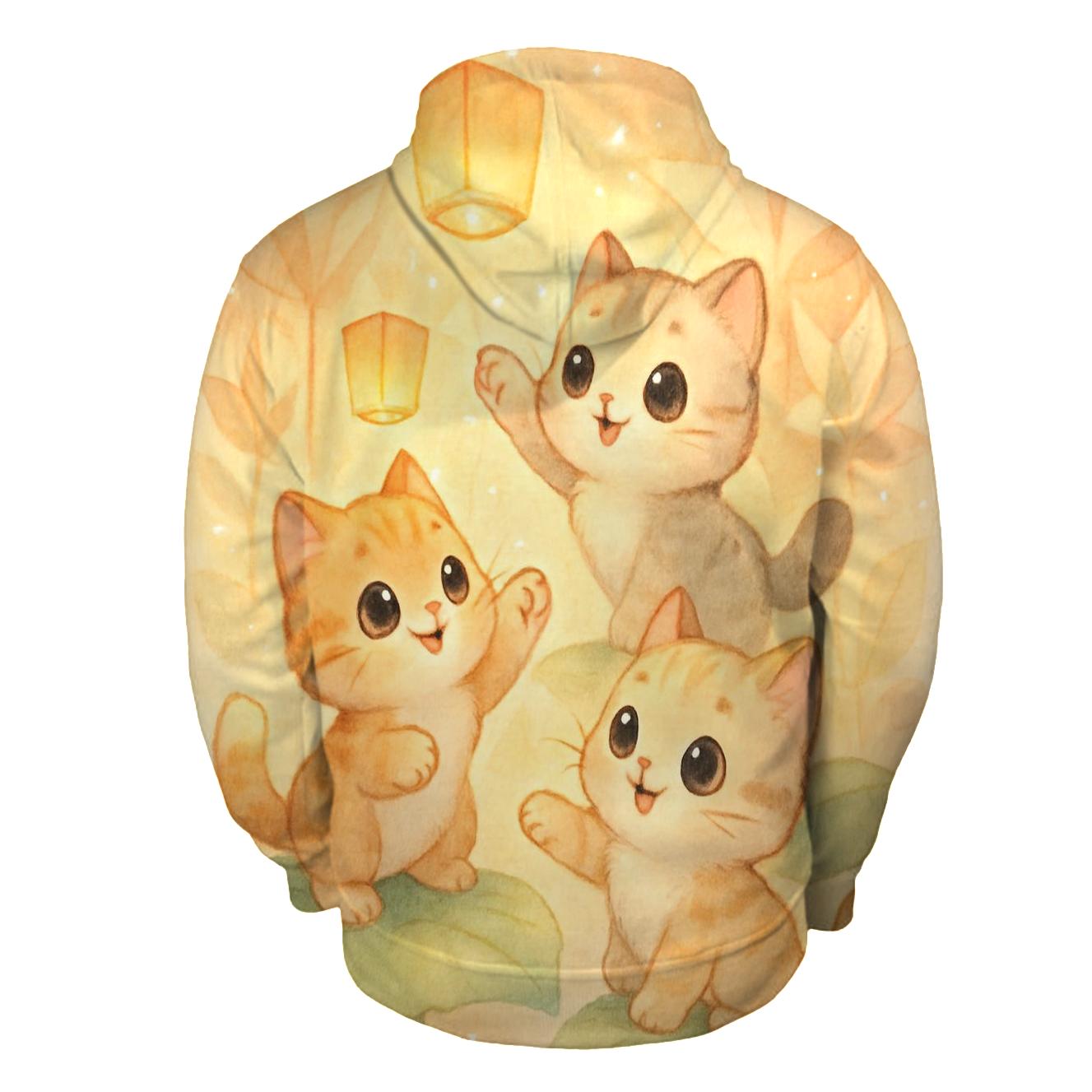 Sunrise Lantern Kittens In The Paper Garden embroidered hoodies