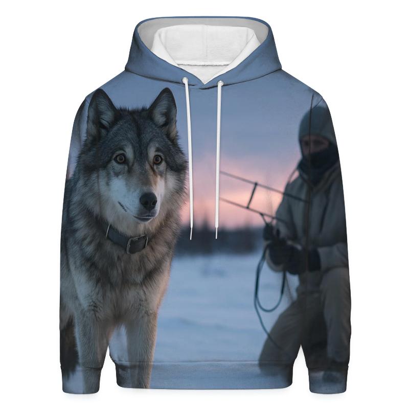 Radio Collar Check At Arctic Treeline heavyweight hoodies