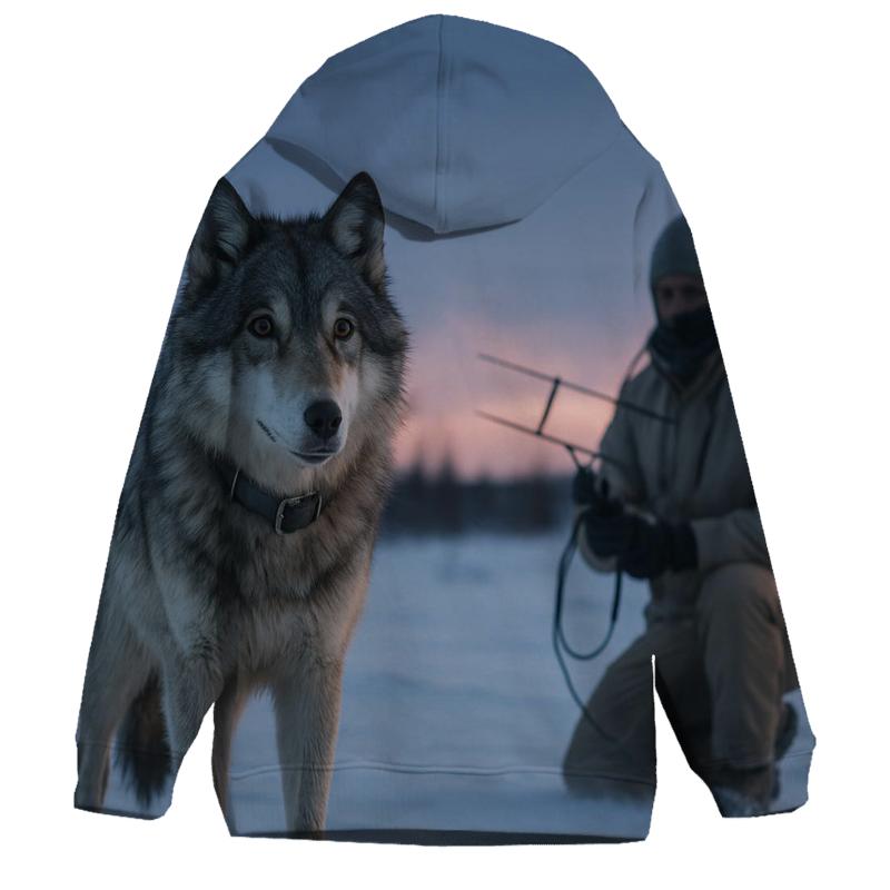 Radio Collar Check At Arctic Treeline heavyweight hoodies