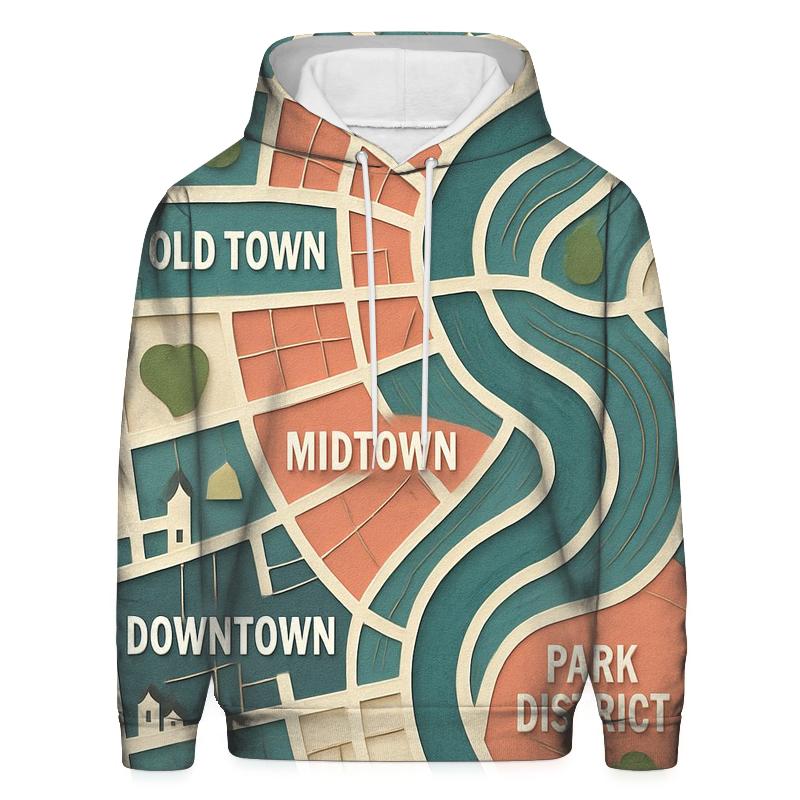 Kinetic Paper Cut City Map hoodie styles
