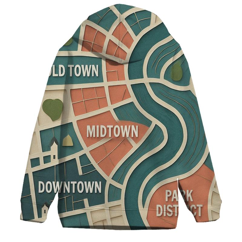 Kinetic Paper Cut City Map hoodie styles