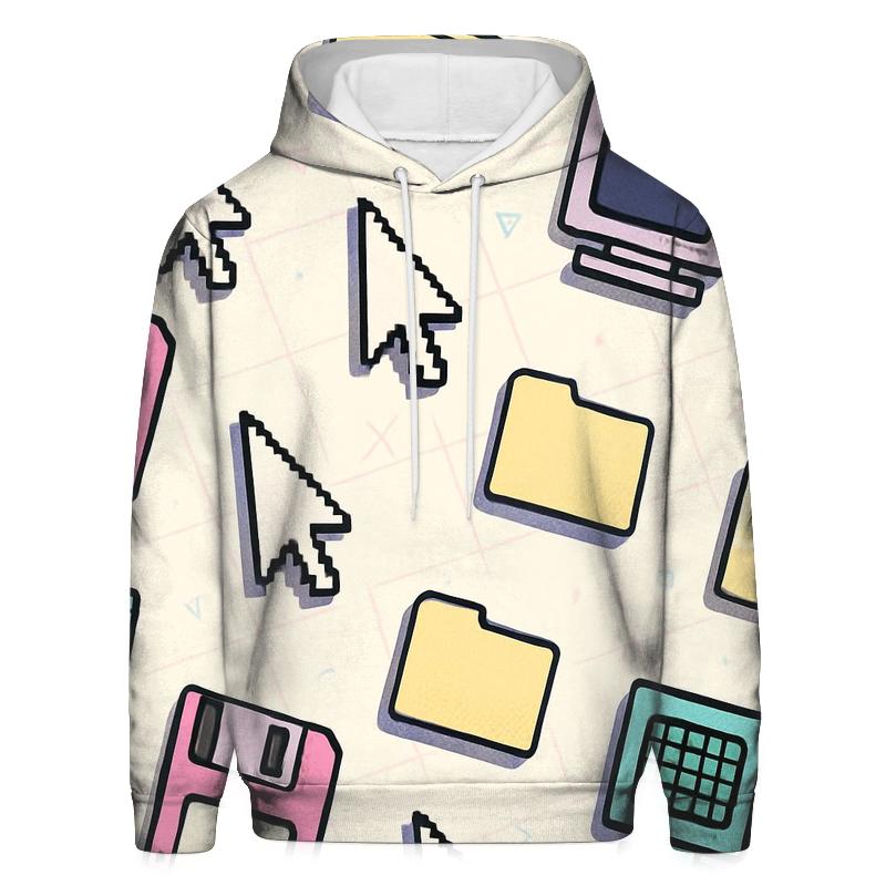 Vaporwave Desktop Icon Scatter pullover hoodies