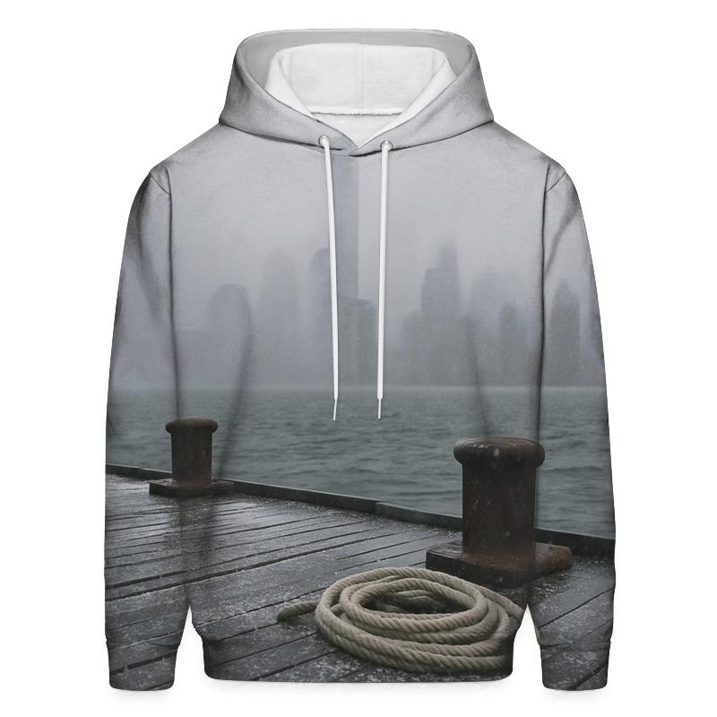 Snow Squall Over Lower Manhattan From Red Hook Piers hoodie styles