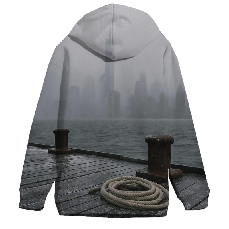 Snow Squall Over Lower Manhattan From Red Hook Piers hoodie styles