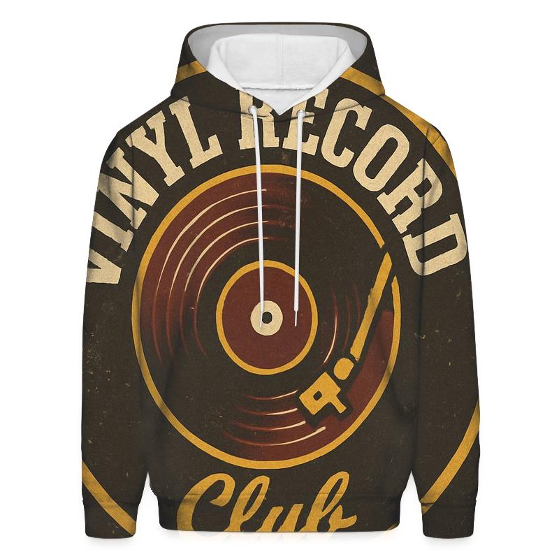 Worn Vinyl Record Shop Badge Poster graphic hoodies