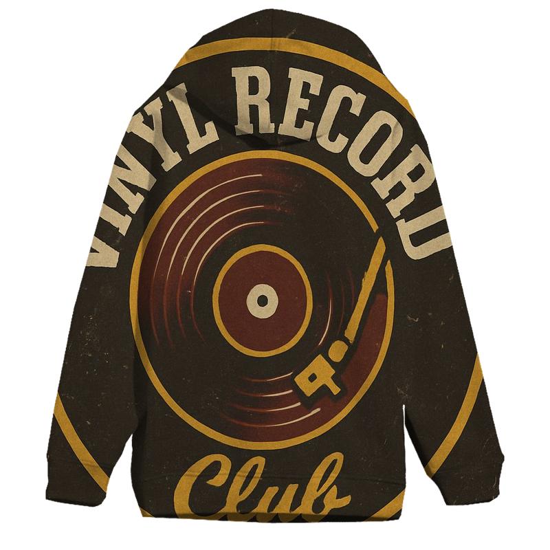Worn Vinyl Record Shop Badge Poster graphic hoodies