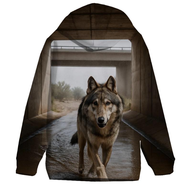 Wolf Crossing Under Desert Monsoon Bridge custom hoodies