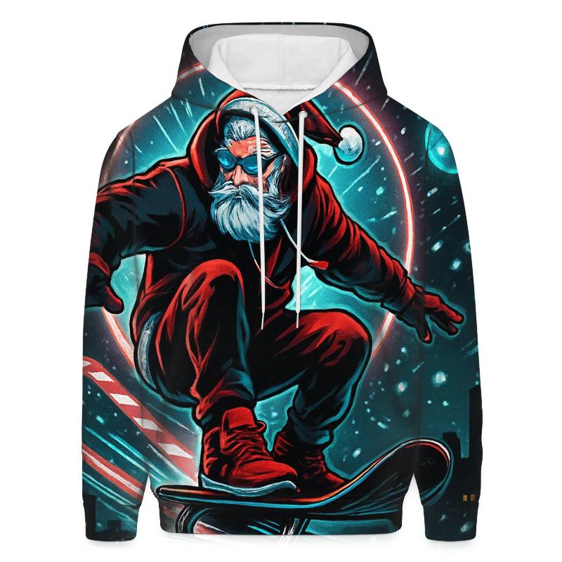 Neon Night Courier Santa embroidered hoodies