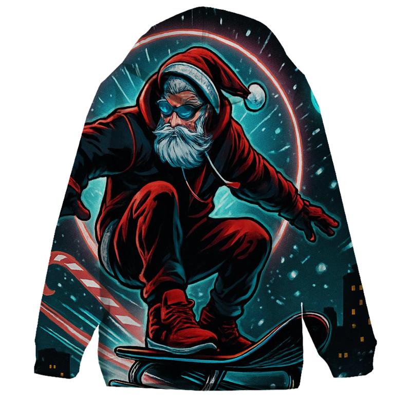 Neon Night Courier Santa embroidered hoodies
