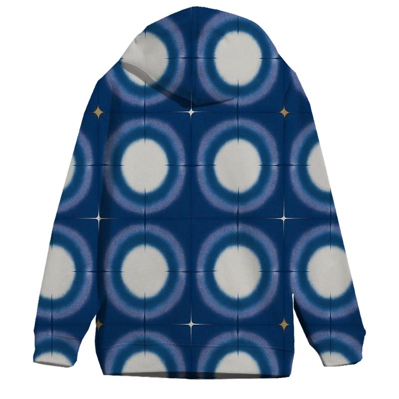 Itajime Eclipse Grid With Indigo Halo Resist hoodie styles