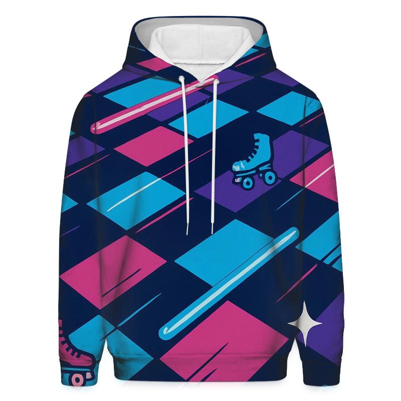 Neon Roller Rink Floor Tiles heavyweight hoodies