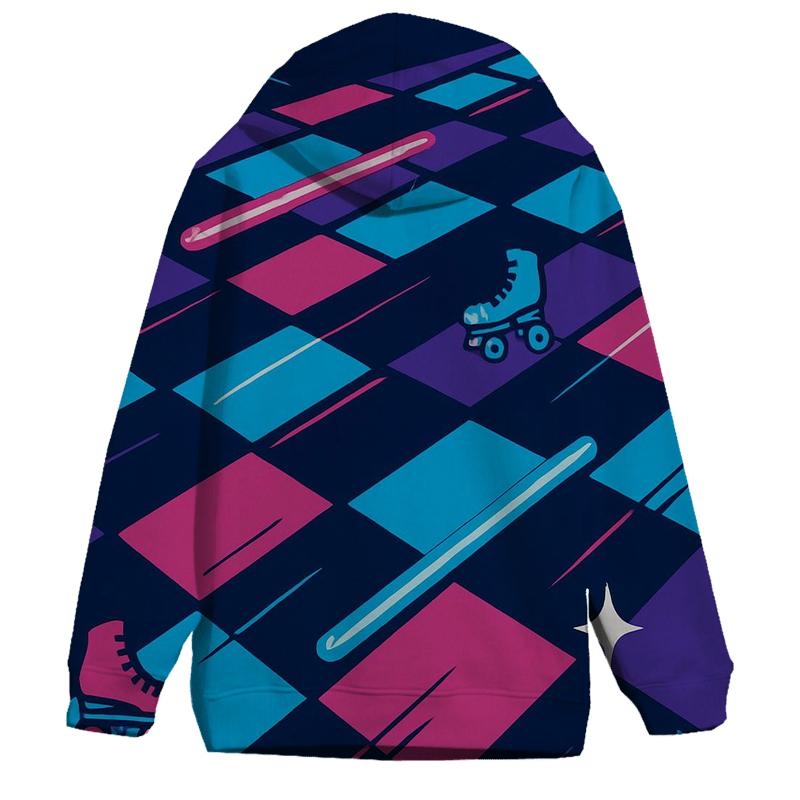 Neon Roller Rink Floor Tiles heavyweight hoodies
