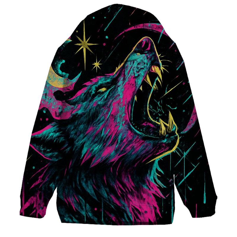 Neon Graffiti Moonhowl Breakthrough embroidered hoodies