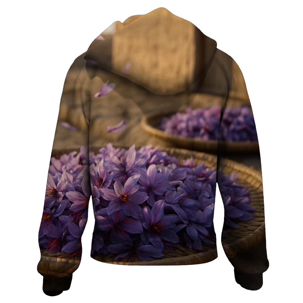Saffron Crocus Harvest Trays At Dawn pullover hoodies