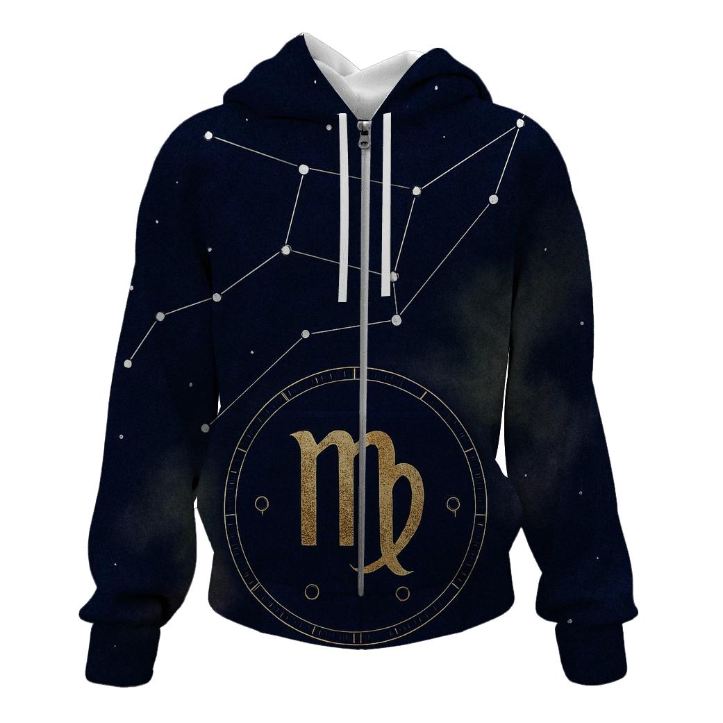 Virgo Harvest Star Chart Maiden zip-up hoodies