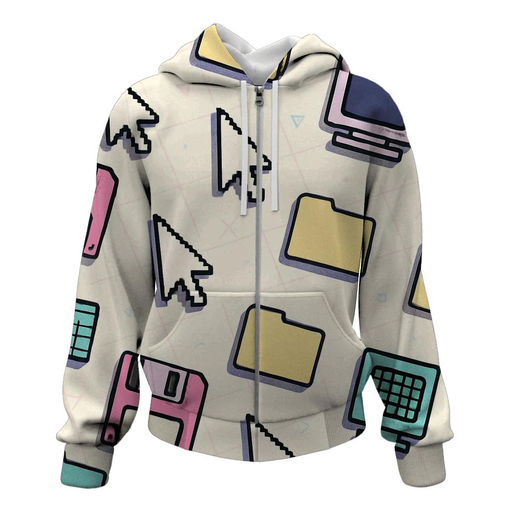 Vaporwave Desktop Icon Scatter hoodie designs