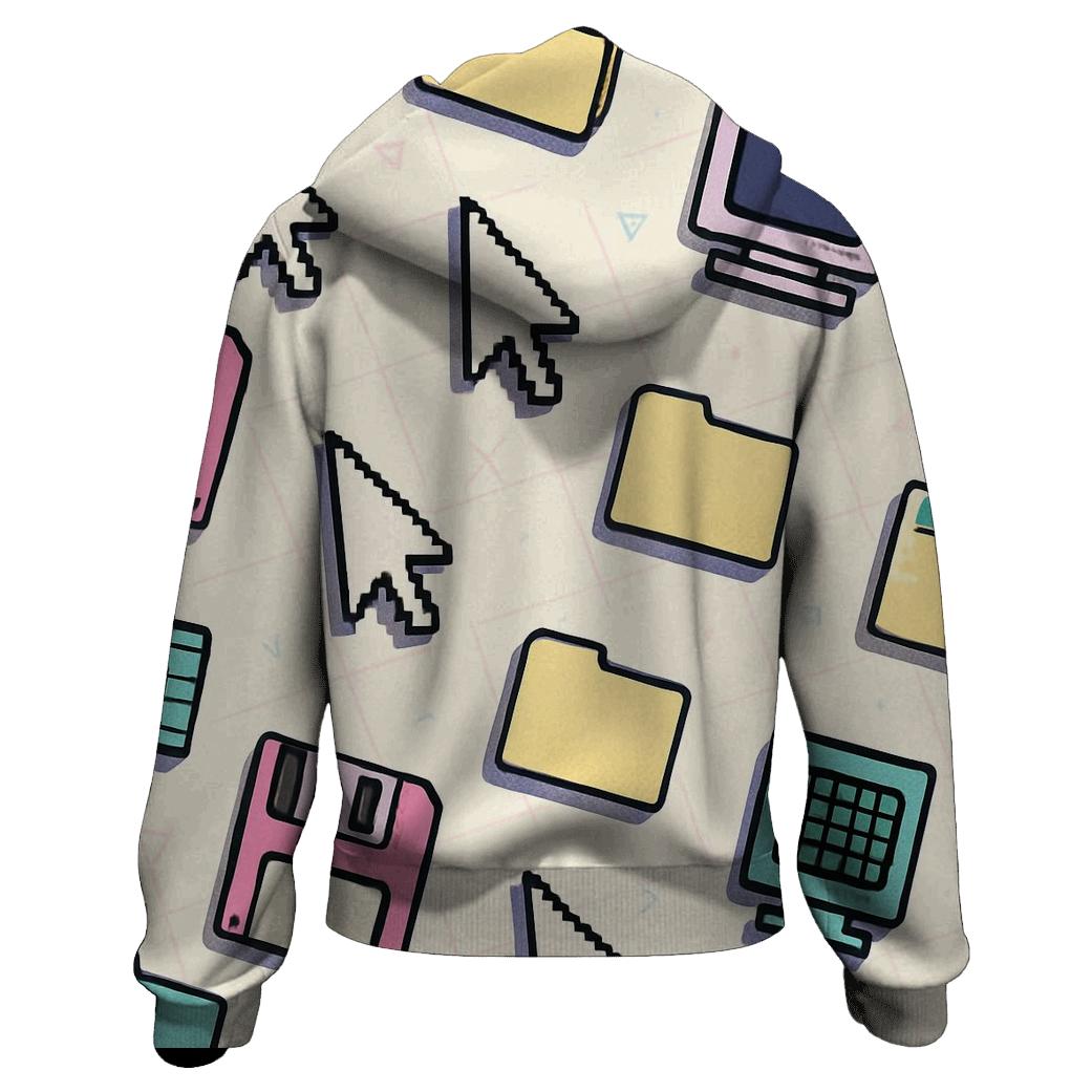 Vaporwave Desktop Icon Scatter hoodie designs