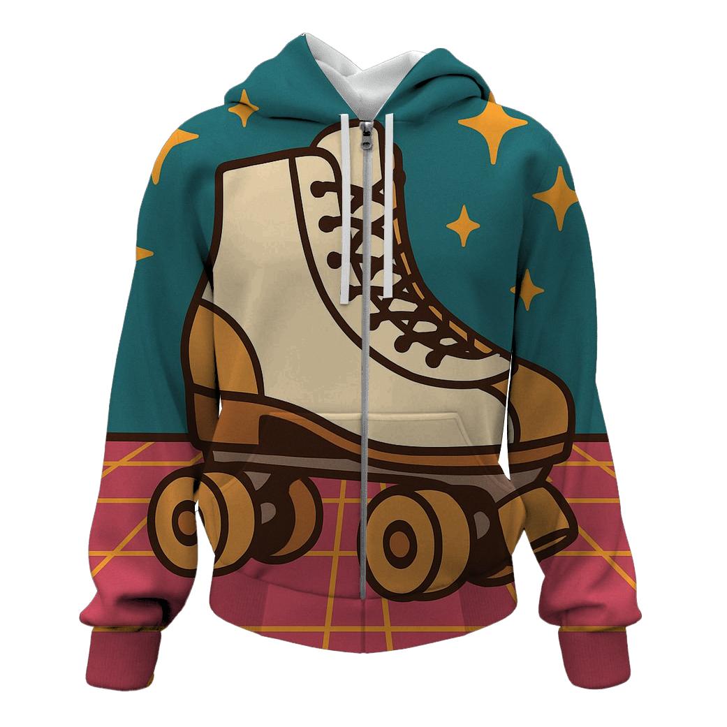 Roller Rink Neon Grid graphic hoodies