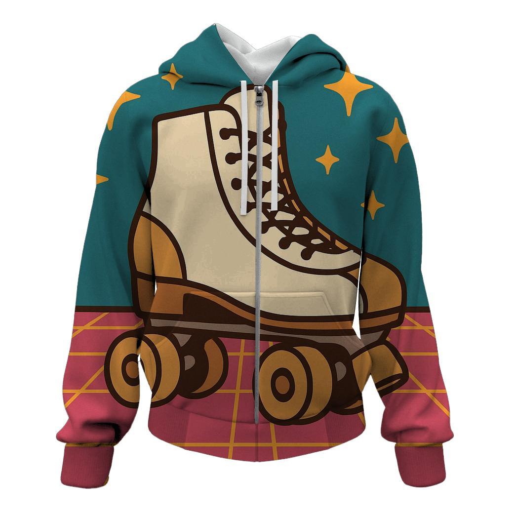 Roller Rink Neon Grid graphic hoodies