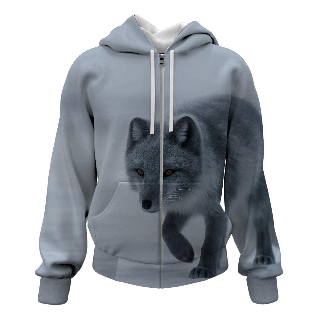Frost Pause Arctic Fox hoodie styles