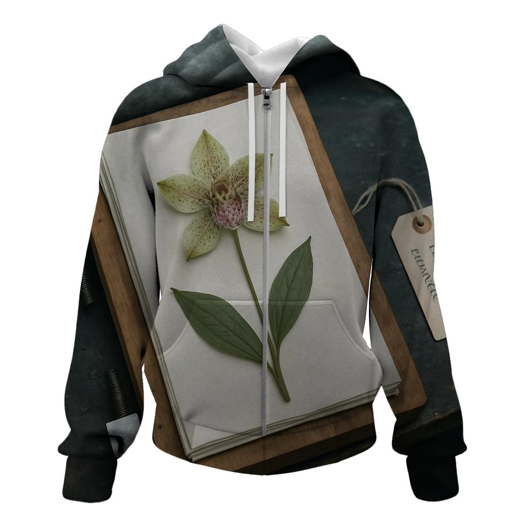 Herbarium Sheet Pressing Wild Orchids In A Cloud Forest Field Lab hoodie styles