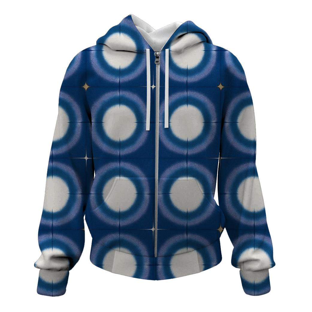 Itajime Eclipse Grid With Indigo Halo Resist printed hoodies