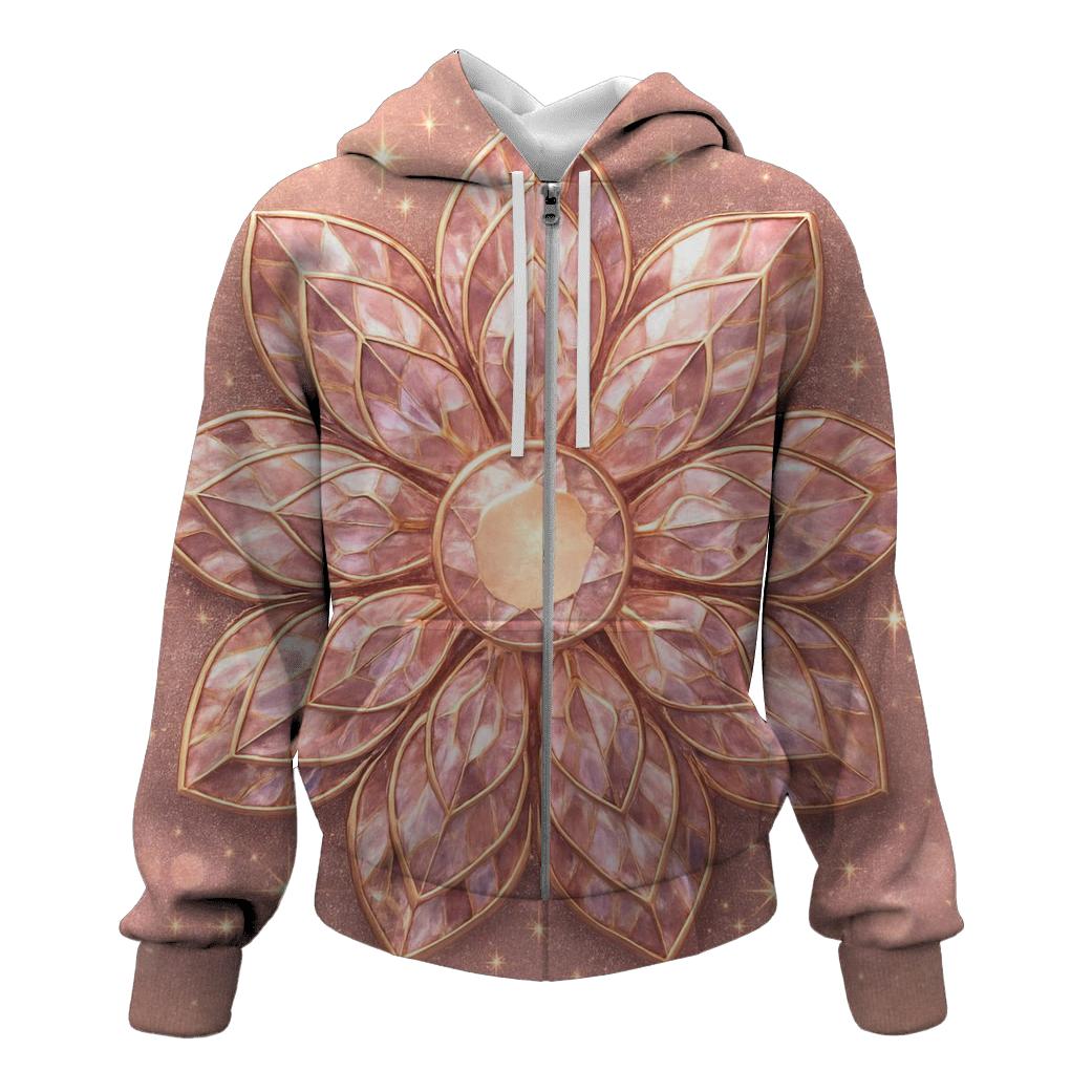 Rose Gold Prism Petals designer hoodies