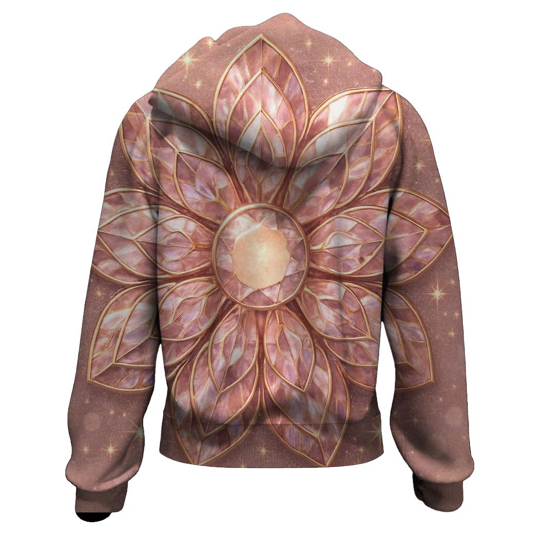 Rose Gold Prism Petals designer hoodies