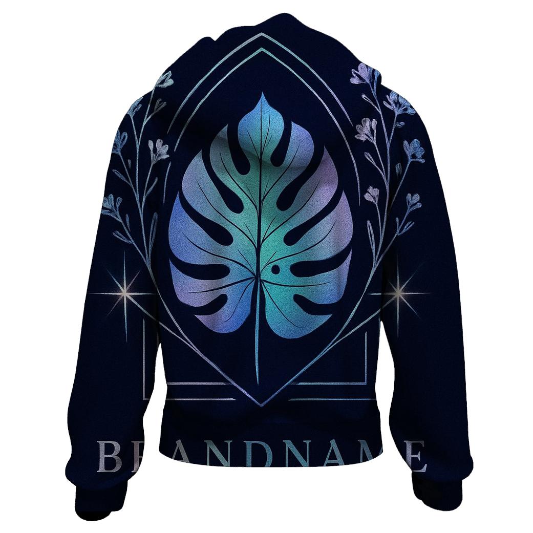 Aurora Hologram Botanical Emblem graphic hoodies