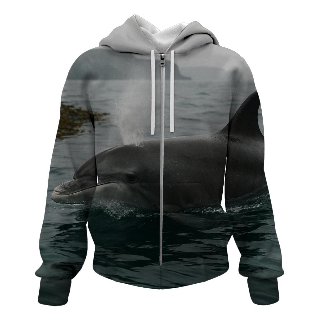 Kelpline Patrol Bottlenose Dolphin embroidered hoodies