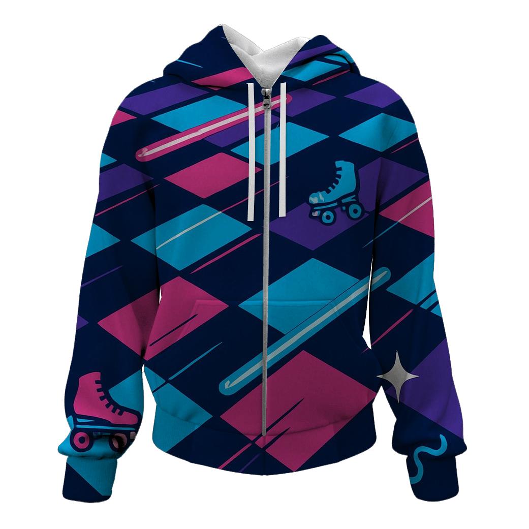 Neon Roller Rink Floor Tiles hoodie designs