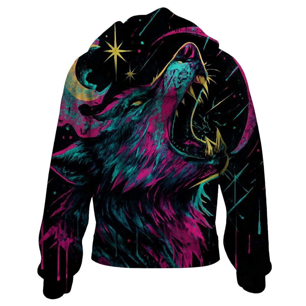 Neon Graffiti Moonhowl Breakthrough embroidered hoodies