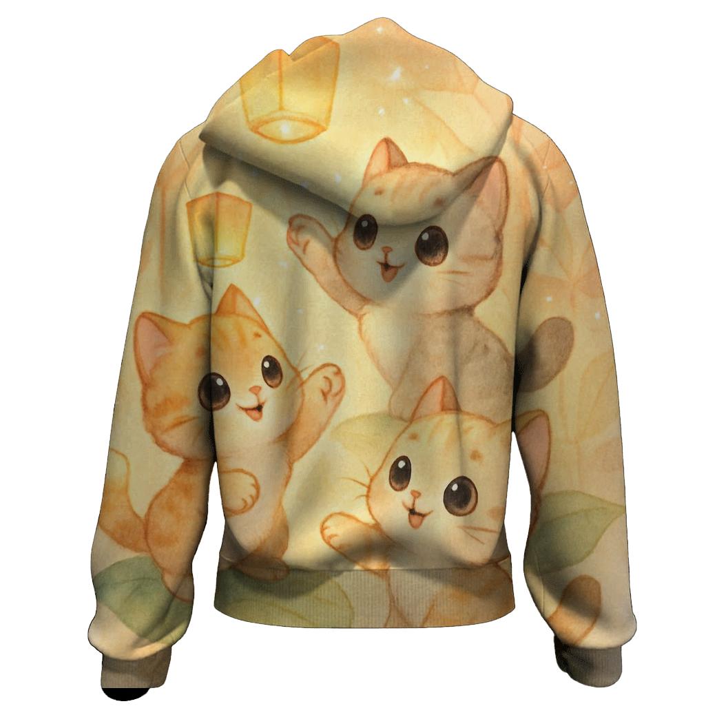 Sunrise Lantern Kittens In The Paper Garden printed hoodies