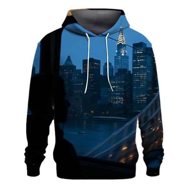 Roosevelt Island Tram Window Panorama At Blue Hour pullover hoodies
